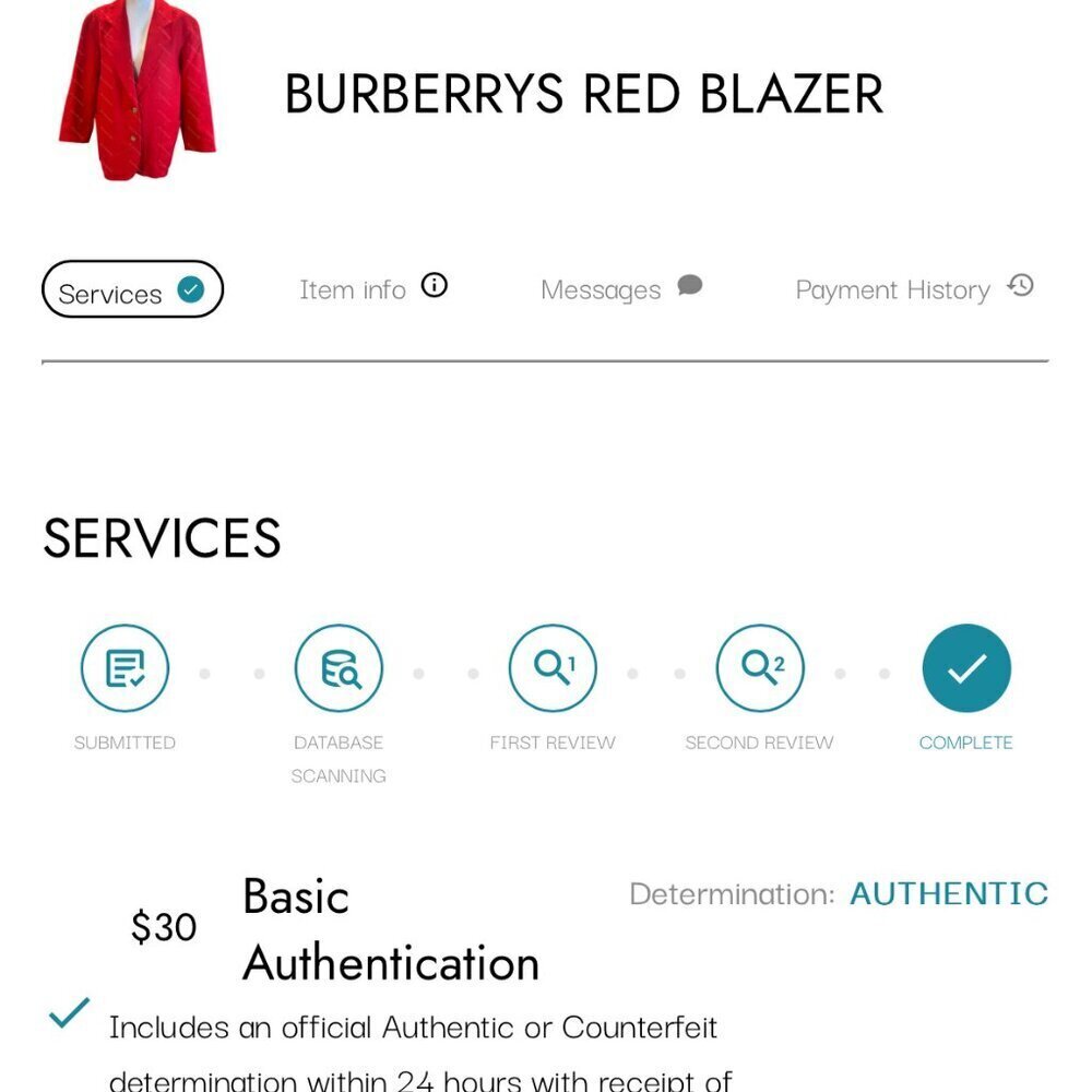 Authentic Burberry Vintage Red Wool Blazer Gold Button Designer Jacket - Picture 3 of 14